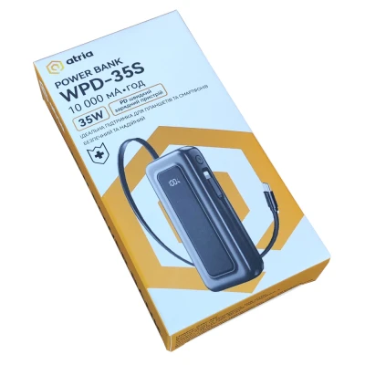 Портативная батарея Atria 10000mAh, PD/35W (WPD-35S) [WPD-35S-B] — фото 5