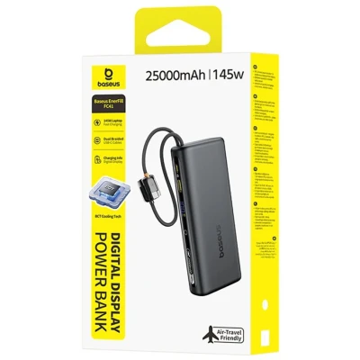 Портативная батарея Baseus 25000mAh EnerFill FC41 145W Digital Display Built-in Dual USB-C Cable (E0028H03) [E0028H03-B] — фото 4