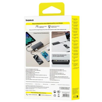 Портативная батарея Baseus 25000mAh EnerFill FC41 145W Digital Display Built-in Dual USB-C Cable (E0028H03) [E0028H03-B] — фото 5