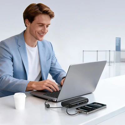 Портативная батарея Baseus 25000mAh EnerFill FC41 145W Digital Display Built-in Dual USB-C Cable (E0028H03) [E0028H03-B] — фото 9