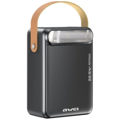 Портативна батарея AWEI 80000mAh P102K 22,5W PD 2xUSB-C 3xUSB-A black
