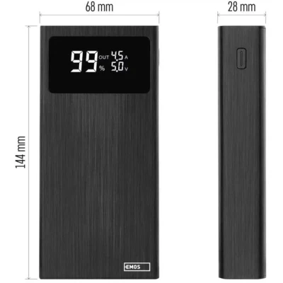 Портативная батарея EMOS 20000mAh BETAQ 20, 22.5W, black (B0532B) [B0532B-B] — фото 11