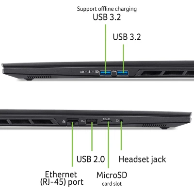 Ноутбук Acer Nitro 16S AN16S-61 2560x1600 (WQXGA) AMD Ryzen Al 7 350 (2 - 5 ГГц) RAM 32 / SSD чорний (NH.QXKEU.004-B) — фото 12
