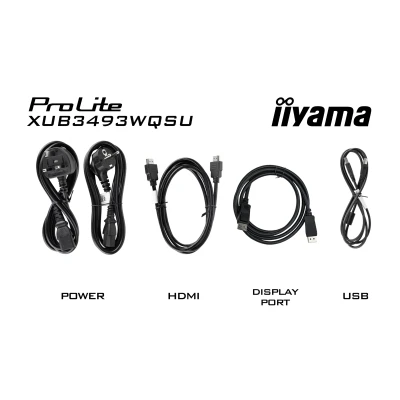 Монитор iiyama XUB3493WQSU-B6 3440 x 1440 IPS чорний (XUB3493WQSU-B6-B) — фото 12