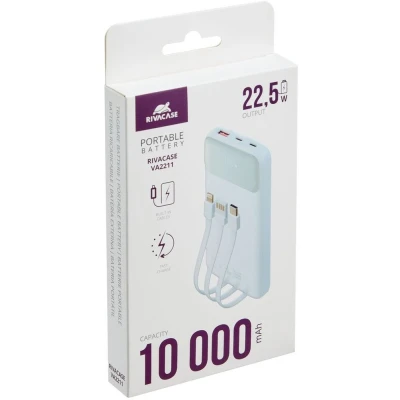 Портативная батарея RivaCase 10000mA, 22.5W, QC/PD, white (RIVAPOWER VA2211 (White)) [RIVAPOWERVA2211(White)-B] — фото 11