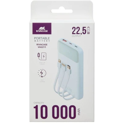 Портативная батарея RivaCase 10000mA, 22.5W, QC/PD, white (RIVAPOWER VA2211 (White)) [RIVAPOWERVA2211(White)-B] — фото 10