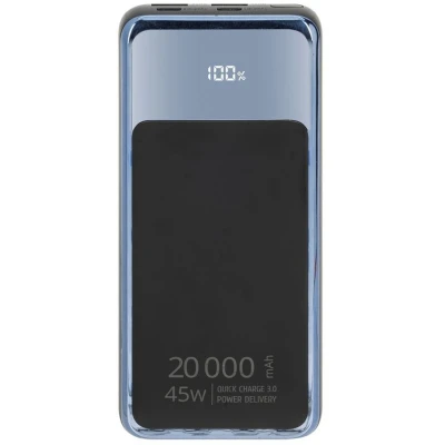 Портативная батарея RivaCase 20000mA, 45W, QC/PD, LCD, black