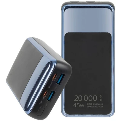 Портативная батарея RivaCase 20000mA, 45W, QC/PD, LCD, black (RIVAPOWER VA1075 (Black)) [RIVAPOWERVA1075(Black)-B] — фото 10