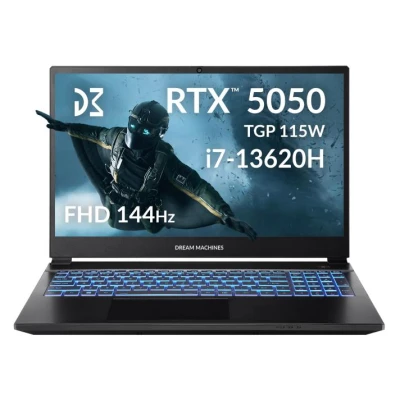 Ноутбук Dream Machines RG5050-15 1920х1080 (FullHD) Intel Core i7-13620H RAM 32 / SSD чорний (RG5050-15UA27-B)