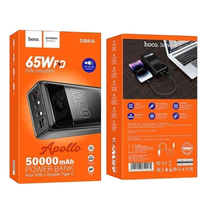 Портативная батарея HOCO 50000mAh Apollo PD/65W QC/3.0 Black (DB81A / 714725) [DB81A714725-B] — фото 6