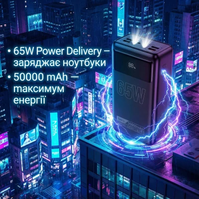 Портативная батарея HOCO 50000mAh Apollo PD/65W QC/3.0 Black (DB81A / 714725) [DB81A714725-B] — фото 7