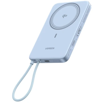 Портативная батарея Ugreen 10000mAh 30W 1xUSB-C + 15W Magnetic Wireless + cable USB-C blue (65839B) [65839B-B] — фото 5