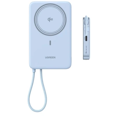 Портативна батарея Ugreen 10000mAh 30W 1xUSB-C + 15W Magnetic Wireless + cable USB-C blue (65839B) [65839B-B] — фото 7