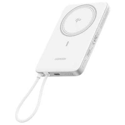 Портативная батарея Ugreen 10000mAh 30W 1xUSB-C + 15W Magnetic Wireless + cable USB-C white (75983B) [75983B-B] — фото 5