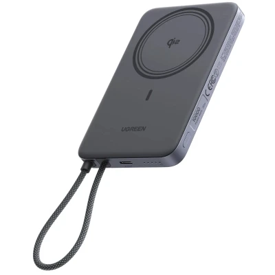 Портативная батарея Ugreen 10000mAh 30W 1xUSB-C + 15W Magnetic Wireless + cable USB-C black (75982B) [75982B-B] — фото 5
