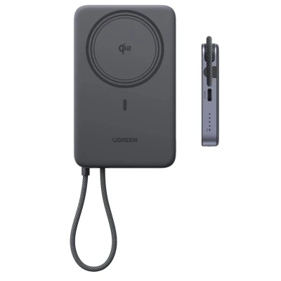 Портативная батарея Ugreen 10000mAh 30W 1xUSB-C + 15W Magnetic Wireless + cable USB-C black (75982B) [75982B-B] — фото 7