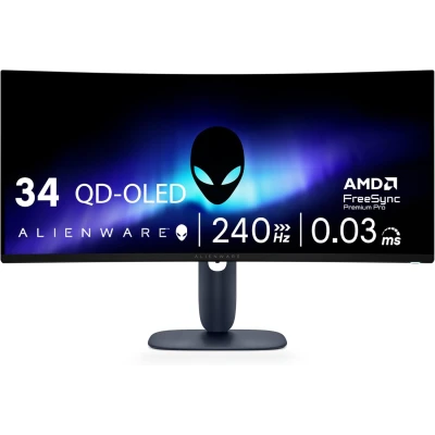 Монітор Dell AW3425DW 3440 x 1440 QD-OLED темно-синій (210-BRTW-B)