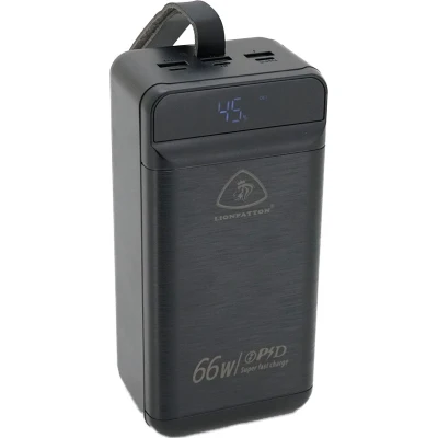 Портативна батарея LIONPATTON 60000mAh, QC3.0, MicroUSB, Type-C, Lighting, USB, Black
