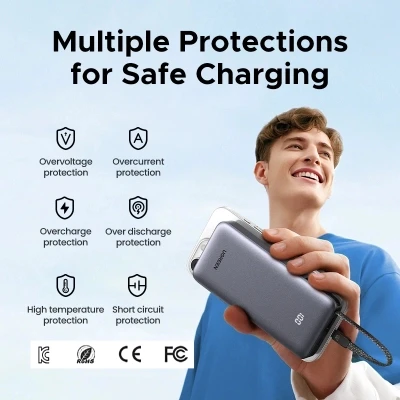 Портативная батарея Ugreen 20000mAh 45W with Built-in Cable (PB536 55988B) [PB53655988B-B] — фото 3