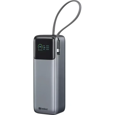 Портативна батарея Sandberg 27000mAh 140W+100W PD/140W, with built-in Type-C cable 140W