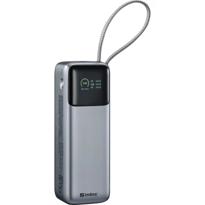 Портативна батарея Sandberg 27000mAh 140W+100W PD/140W, with built-in Type-C cable 140W — фото 2