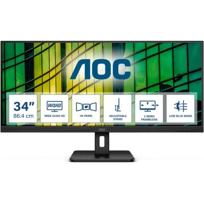 AOC U34E2M 3440 x 1440 VA чорний