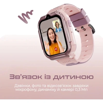 Смарт-годинник HiFuture Kidguard G1 з GPS, 4G та камерою Pink Purple — фото 2
