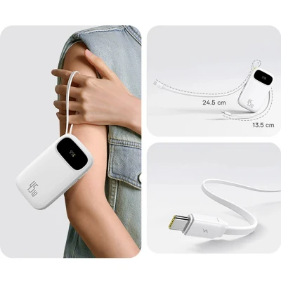 Портативная батарея Baseus 10000mAh EnerFill FC31 Qpow 3 45W PD/3.0 QC/4.0 White (E0028C01) [E0028C01-B] — фото 8
