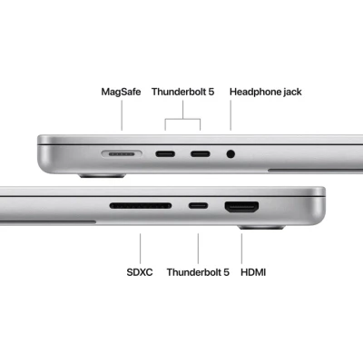 Ноутбук Apple MacBook Pro 16 A3428 M5 Pro Silver 3456x2234 (Liquid Retina XDR) Apple M5 Pro (4.61 ГГц) RAM 48 / SSD сріблястий (MGE64UAA-B) — фото 7