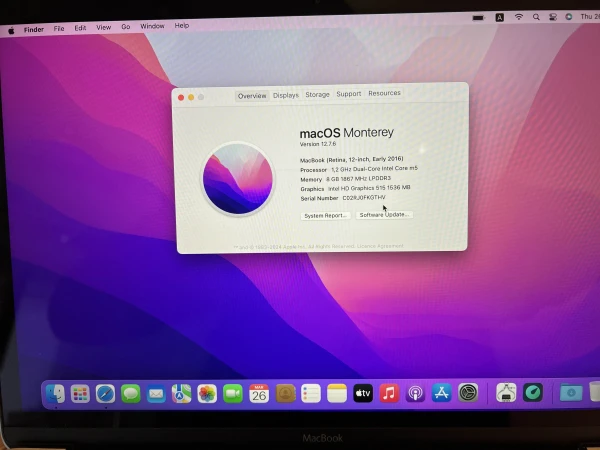 Ноутбук Apple MacBook 12" 2016 Retina дисплей (2304x1440) Intel Core m RAM 8 / 500 SSD Space Gray (C02RJ0FKGTHV-R) Б/В — фото 9
