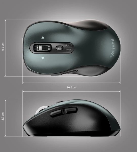 комп'ютерна Yenkee YMS 2010BK Dual mode WL mouse GYRO Black [45025343-Y] — фото 5