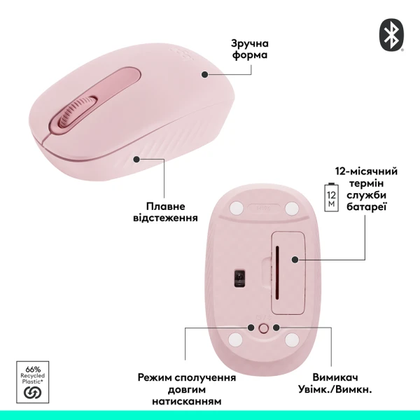 Logitech M196 Bluetooth Rose (L910-007461) [910-007461-Y] — фото 8
