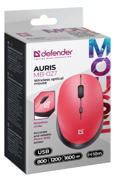 Defender Auris MB-027 Wireless RED (52026) [52026-Y] — фото 4