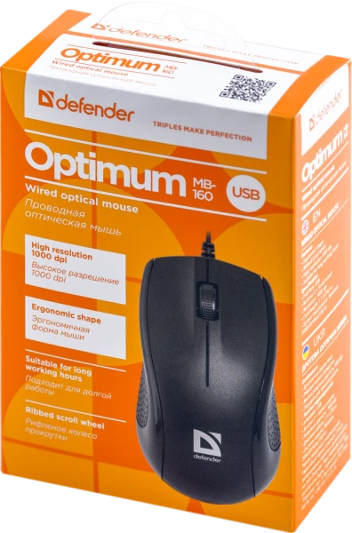 Defender Optimum MB-160 USB Black (52160) [52160-Y] — фото 3