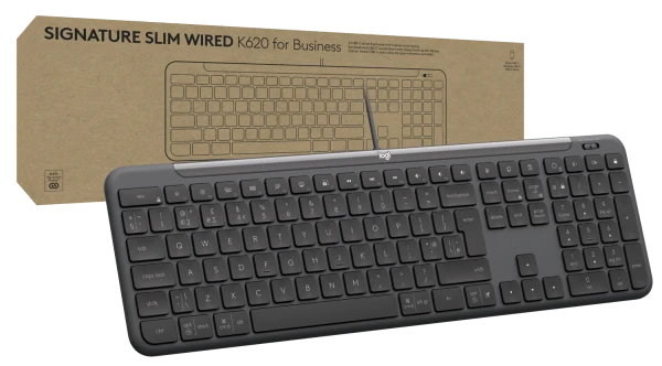 Logitech Signature Slim K620 Wired Keyboard for Business - GRAPHITE