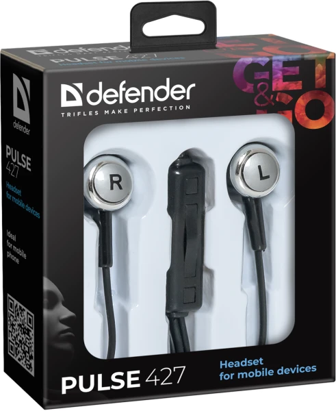 Наушники Defender Pulse 427 Black/Silver (63427) [63427-Y] — фото 3