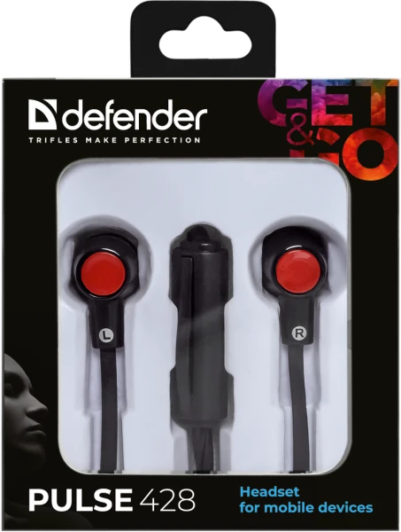 Наушники Defender Pulse 428 Black/Red (63428) [63428-Y] — фото 3