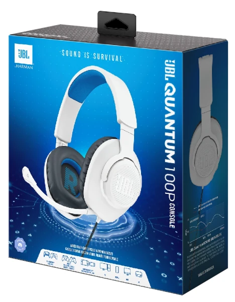 Навушники JBL QUANTUM 100P Console White (JBLQ100PWHTBLU) [JBLQ100PWHTBLU-Y] — фото 6